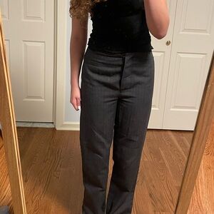 Gray striped suit pants